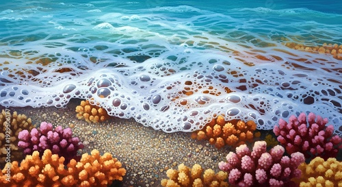 Ocean Foam & Coral Touch — Realistic Sea Texture with Tactile Depth
