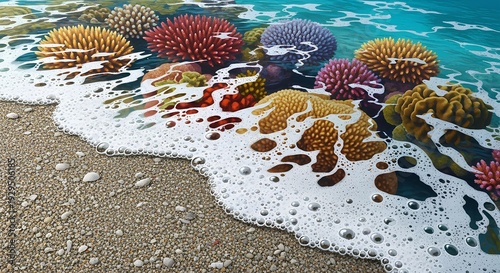 Ocean Foam & Coral Touch — Realistic Sea Texture with Tactile Depth
