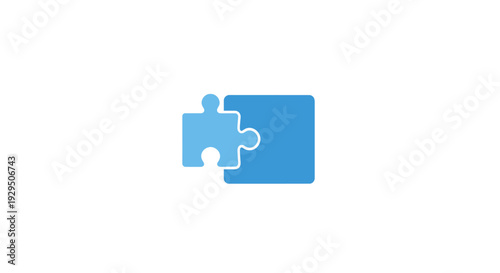 Blue Puzzle Pieces Fitted Together.