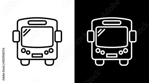 Bus Icon Sheet Black And White