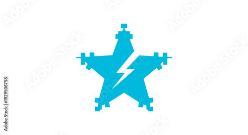 Blue Star Icon with Lightning Bolt.