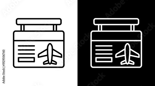 Flight Information Icon Sheet Black And White