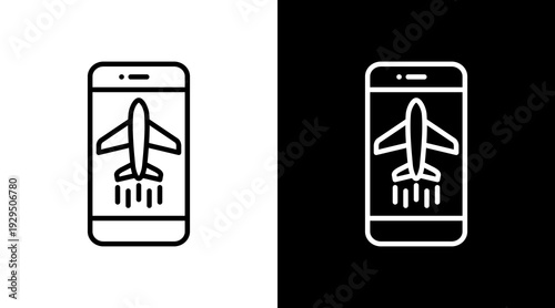 Airplane Mode Icon Sheet Black And White