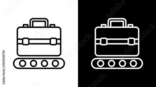Luggage Icon Sheet Black And White