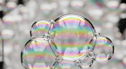 Colorful Soap Bubble Close-Up with Light Spectrum