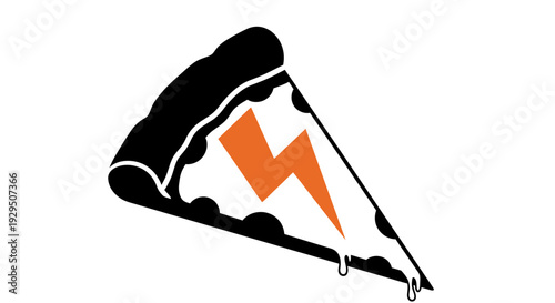 Black Pirate Flag with Orange Lightning Bolt.