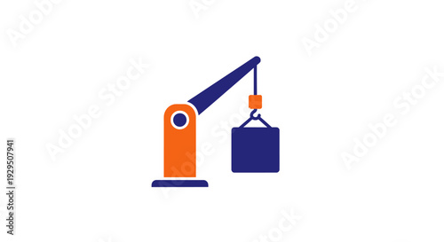 Crane Lifting Heavy Load with Hook.