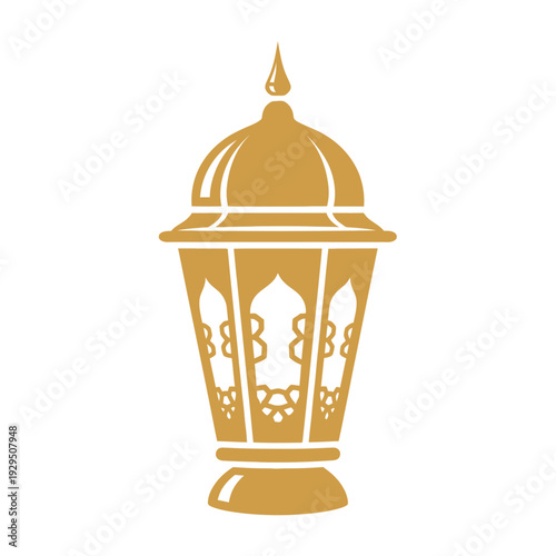 Intricately Designed Golden Lantern in a Clean Environment