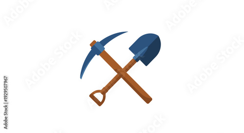 Crossed Pickaxe and Shovel Tools.