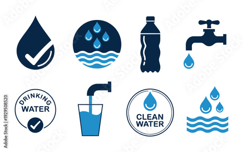 Drinking water icon for public places school office restaurant hospital and shop flat vector design