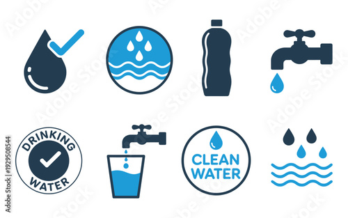 Drinking water icon for public places school office restaurant hospital and shop flat vector design