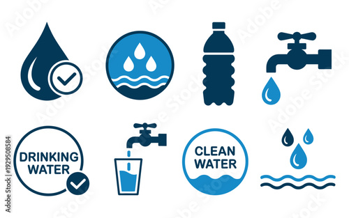 Drinking water icon for public places school office restaurant hospital and shop flat vector design