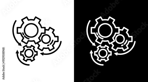 Process Icon Sheet Black And White