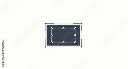 Gray Rectangle with White Border and Handles.