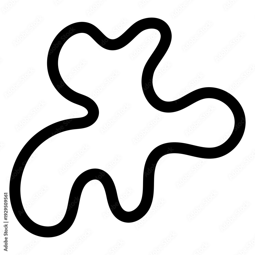 Fototapeta premium Abstract organic line art concept illustrating dynamic movement and continuous flow, a freeform curvilinear outline shape