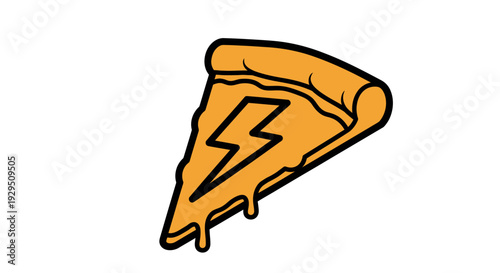 Illustration of a Slice Pizza with Lightning.