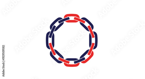 Interconnected Chain Links Forming Circle.