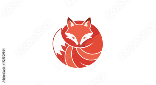 Red Fox Logo Design Element Illustration.