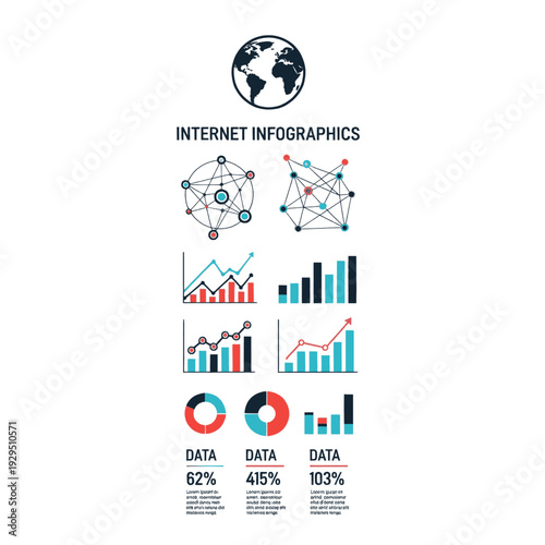 Infographic Elements with Charts and Graphs.