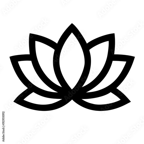 Wallpaper Mural Lotus flower line art icon representing yoga meditation and wellness in minimalist black style Torontodigital.ca