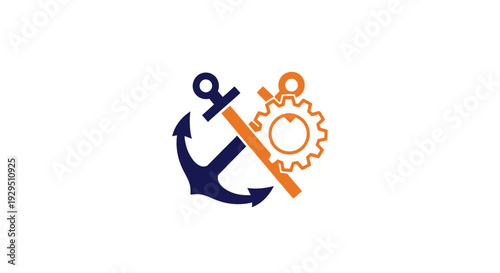 Anchor and gear icon combination.