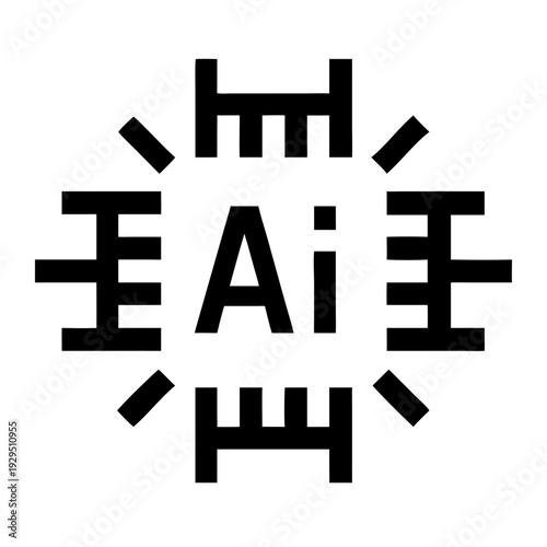 Wallpaper Mural Artificial intelligence microchip icon with circuit board elements and digital processor text Torontodigital.ca