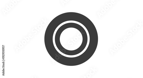 Black and white circular design element.