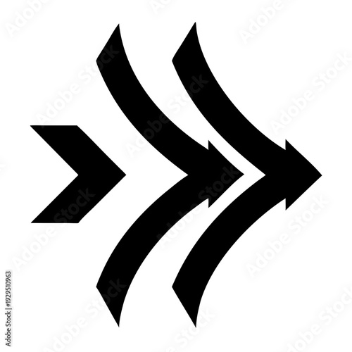 Wallpaper Mural Triple arrow forward direction symbol with curved motion lines indicating speed and progress Torontodigital.ca