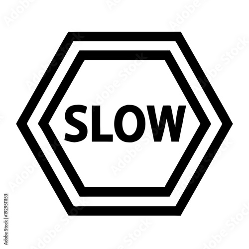 Wallpaper Mural Black and white slow traffic sign icon on transparent background vector illustration Torontodigital.ca