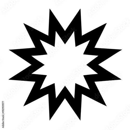 Wallpaper Mural Geometric black starburst burst frame icon on transparent background vector illustration Torontodigital.ca