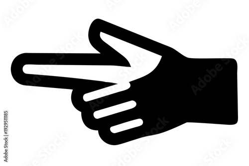 Wallpaper Mural Black hand pointing finger icon vector illustration isolated on transparent background Torontodigital.ca