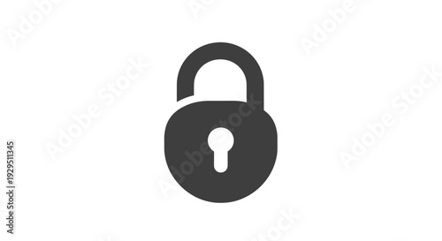 Black Padlock with Keyhole Closeup.