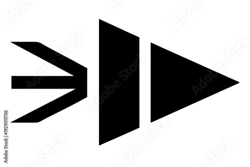 Wallpaper Mural Modern geometric arrow head icon with split tail on transparent background Torontodigital.ca