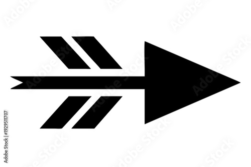 Wallpaper Mural Black tribal arrow icon with feathered tail design element on transparent background Torontodigital.ca