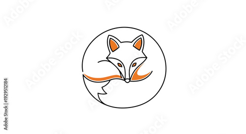 Cartoon Fox Face Closeup Illustration.