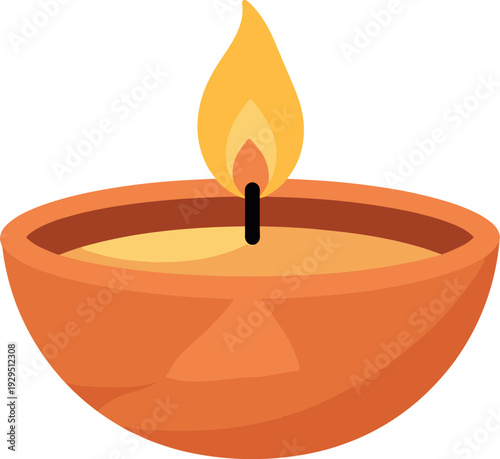 Burning diya illustration for the hindu festival of lights