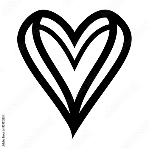 Wallpaper Mural Stylized heart shape outline icon representing love and romance vector design Torontodigital.ca
