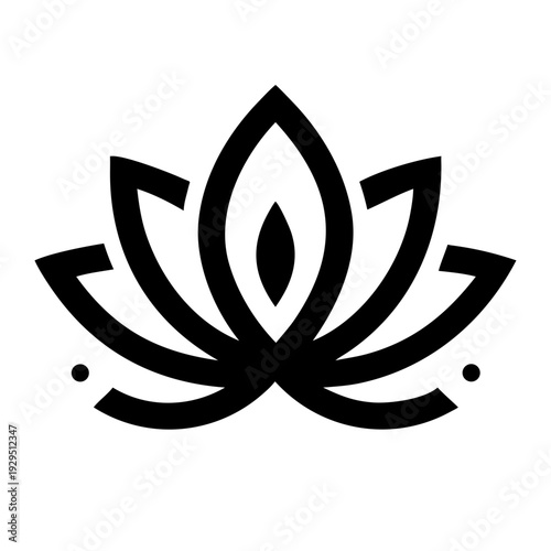 Wallpaper Mural Black and white simple lotus flower outline on transparent background illustration Torontodigital.ca