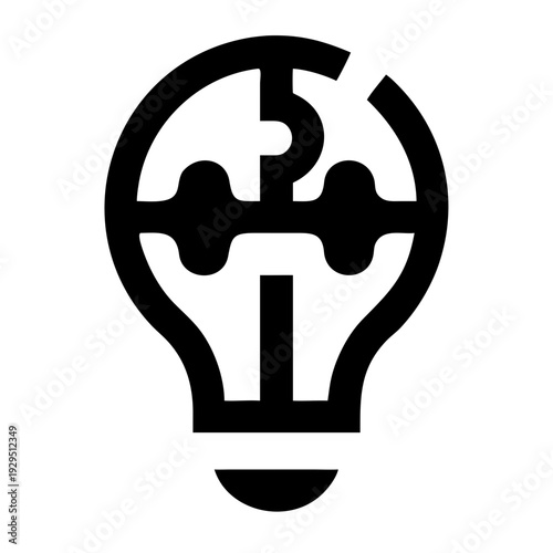 Wallpaper Mural Light bulb puzzle icon representing creative thinking and problem solving vector Torontodigital.ca