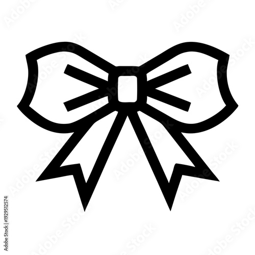 Wallpaper Mural Decorative black ribbon bow outline icon for gift wrapping and celebration event design Torontodigital.ca