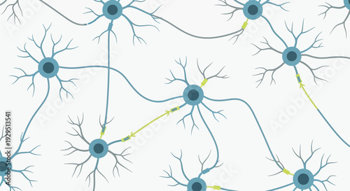 Neural Network Illustration Showing Interconnected Neurons and Synapses in a Detailed Visual Representation from a Scientific Viewpoint