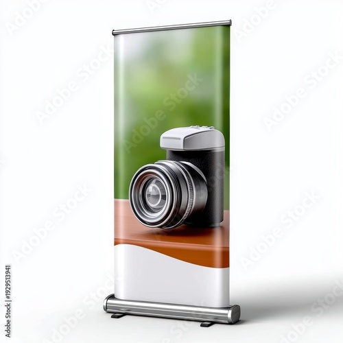 Retractable Banner Stand with Camera Graphic Indoor Advertising Display Equipment