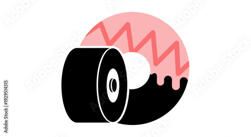 Donut with pink frosting and sprinkles.