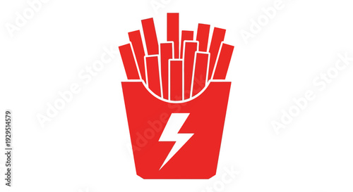 French fries in red container.
