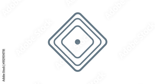 Geometric shape with concentric squares.