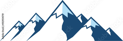 Majestic mountain range with snow capped peaks