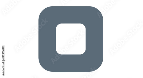 Gray Square Frame Object Closeup.