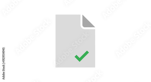 Green check mark on paper.