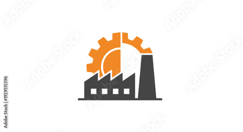 Industrial Factory Building Icon Design.