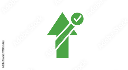 Green Arrow Icon with Checkmark Symbol.